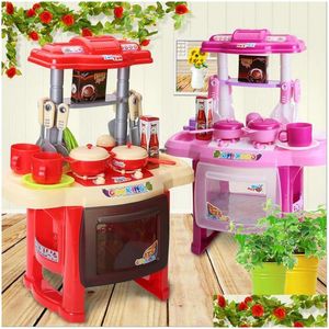 Cuisines Jouer à la nourriture en gros - Ensemble de cuisine pour enfants Jouets pour enfants Grand modèle de simulation de cuisine Jouer au jouet pour fille Bébé Livraison directe Jouets Dh5Eg