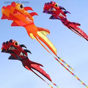 Accessoires de cerf-volant 8M 3D cerf-volant souple gros poisson rouge adulte extérieur grands cerfs-volants volants à longue queue facile à voler matériau imperméable résistant à la déchirure Cometas Q231104