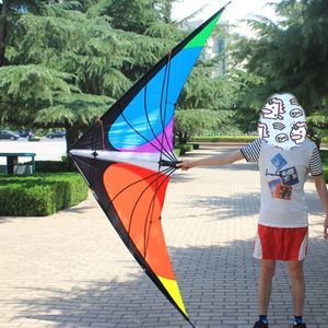 Accesorios para cometas Deporte al aire libre para adultos Power Stunt Kite Dual Line 1.8 / 2.4m Triangle Kite Good Flying Toys con mango y línea Sports Beach 230712