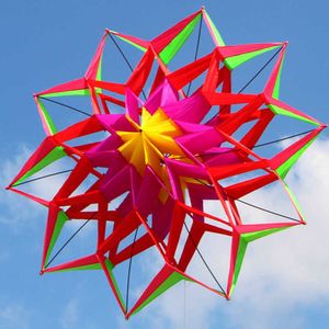 Kites Kite Kite Flower 3D Lotus de haute qualité avec poignée et ligne Good Flying Factory Outlet 0110