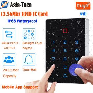 Kits 13.56 MHz Card RFID WiFi Tuya Smart Door Lock Porte Contrôle d'accès Système autonome du clavier Bluetooth HEPPAD