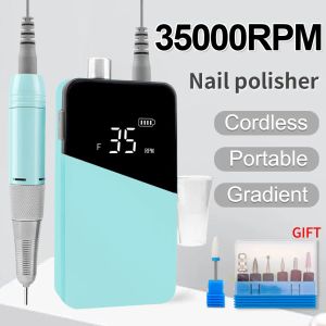 Kits 35000rpm Portable Electric Battery Nail Percet Hine Bit Bit pour Pooler de File de ongles électriques de la manucure Pro Manucure