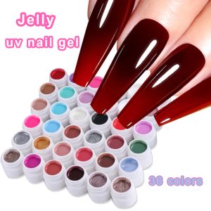 Kits 36 couleurs peinture semi-permanente vernis gel gel vernis à ongles cristal solide trempage de gel de gel de vernis à ongles LED UV pour manucure