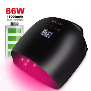 Kits 86W lampe à ongles rechargeable avec batterie sans fil sèche-lince à LED de sèche-LED pour clous pédicure hine sans fil lampe à ongles LED UV sans fil