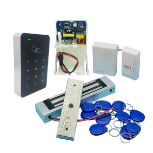 Kits Kits Contrôle d'accès au système de contrôle RFID KEYPAD + Alimentation électrique + verrouillage magnétique électrique verrouille de porte du boulon pour la sécurité de la maison