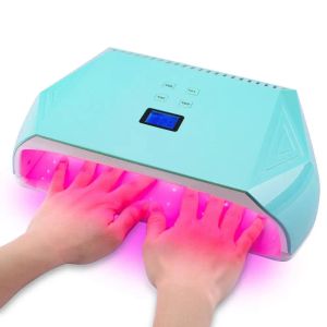 Kits lampe à ongles électrique LED 128W Sécheur à ongles Perles de lumière rouge pour guérison Gel Polon