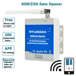 Kits GSM Gate Opender Access Relay Interrupteur Remote Contrôle par appel d'alarme d'appel gratuit pour l'ouvreur de porte automatique RTU5034