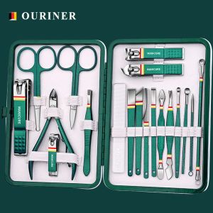 Kits High Quality 19 PCS Nail Cutter Set Entre-tondeaux à ongles en acier inoxydable avec un sac pliant Kits Kits Scissors Makeup Beauté Tool