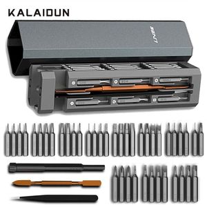 Kits Kalaidun 44 en 1 destornillador establecido bits magnéticos de precisión Torx Kit de herramienta desmontable Kit desmontable para la reparación del teléfono de la PC