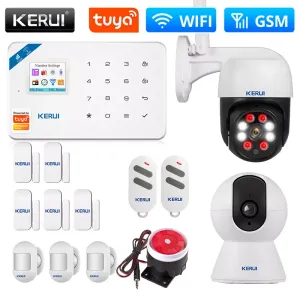 Kits Kerui Système d'alarme de sécurité à domicile W181 GSM Connexion WiFi Mobile Application Application Receiving Color Screen Wireless Wireless Famboral Alarm Kit