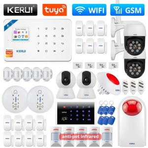 Kits Kerui W181 Système d'alarme pour la maison Tuya Smart House WiFi GSM Soutien d'alarme Alexa RFID Capteur de détection de capteur de mouvement