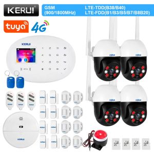 Kits Kerui W204 4G Système d'alarme WiFi GSM Tuya Smart Home Security Control Door Door Dower Motion Capteur caméra IP Camerie