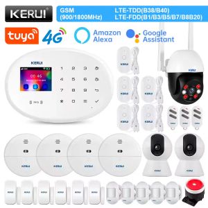 Kits Kerui W204 Système d'alarme pour la maison 4G WiFi GSM Tuya Smart Wilels Souctoire de la maison