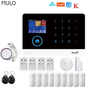 Kits Mulo Tuya Sistema de alarma WiFi Sistema de seguridad GSM Alarma antirrobo Alarma para la Oficina de la Casa PG103 SMS Llamada Auto Dial App Control remoto