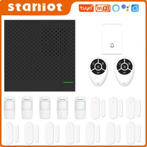 Kits Staniot Tuya WiFi Wireless Home Security Alarm System 433MHz Smart Cambur Panel Prise du panneau iOS et Android App Remote Control