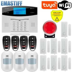 Kits Tuya WiFi GSM PSTN Alarm System Wireless Wired Detectors Alarm Smart Home Relay Output App English / Russian / Espagnol