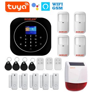 Kits WIFI Tuya Kit de système d'alarme domestique intelligent GSM sécurité de la maison sans fil avec caméra IP alerte d'intrusion contrôle d'application Google Home Alexa