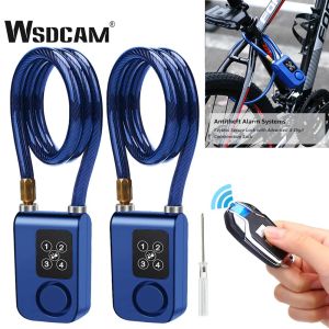 Kits wsdcam verrouillage de vélo Antitheft Security Wireless Remote Control Alarm Lock 4 Digit Mot de passe alarme IP55 Imperméable pour OUDOOR