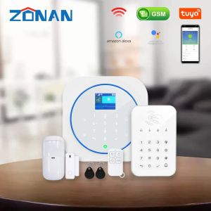 Kits Système d'alarme de sécurité Zonan G12 Tuya WiFi Wireless Touch Keypad GSM RFID CONTROL CONTRÔLE ALARME FIRE ALARME SMART HATTER KITS