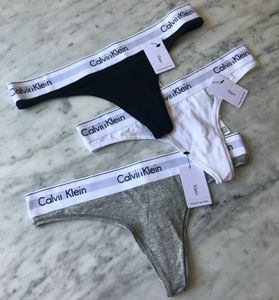 Klein US Original Calvill Slip tendance pour femme - String sexy - Sous-vêtements en coton doux - Simple et respirant - Taille basse - Slip de sport noir blanc gris 3 pièces
