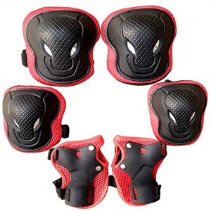 Rodilleras 6 piezas esponja unisex ajustable para niños accesorios de protección de muñeca conjunto de equipo de protección patinaje sobre ruedas ciclismo skate