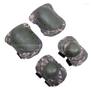 Almohadillas de rodilla de goma suave de alta calidad EVA Tactical Protective Equipment Camuflaje y protector de codo Conjunto de 4 piezas