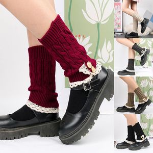 Rodilleras para mujer, puños para botas, calcetines, funda de punto con Cable, funda de punto, moda de ganchillo cálida para invierno