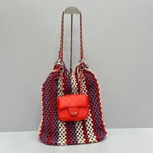 Sac en tricot concepteur femme d'épaule pour femmes en cuir Vérification en diamant en argent