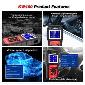 Konnwei KW460 OBD2 Escáner de diagnóstico Herramienta de diagnóstico Auto Diagnóstico OBDII y Eobd Check Engine Code Reader para Mercedes/KW208/KW510