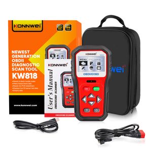 KONNWEI KW818 OBDII ODB2 EOBD mejorado escáner de diagnóstico de coche 12V probador de batería comprobar motor herramienta de lector de código automotriz