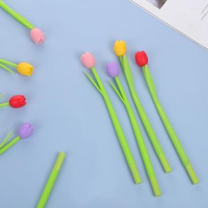 Corée créatif rencontre couleur claire tulipe Silicone Gel stylo étudiant examen écriture bureau accessoires papeterie