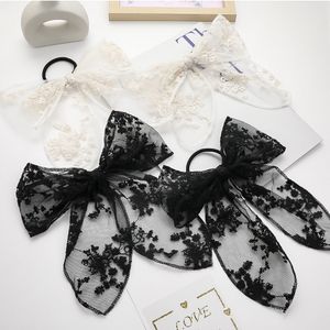 Corée doux blanc noir dentelle papillon ruban pinces à cheveux barrettes épingles à cheveux pour enfants filles fête mariage cheveux accessoires 1593