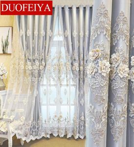 Rideaux coréens pour salon style européen rideau transparent brodé pour la chambre à manger chambre luxe tulle porte élégante 2205177315850