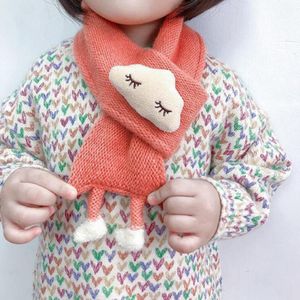 Bufanda coreana con bonitos dibujos de nubes para niños, bufandas protectoras para el cuello para bebés, bufandas tejidas de lana para niños y niñas, chal con cuello grueso y cálido O43322z