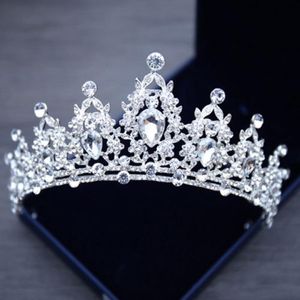 Tiaras de cristal de princesa coreana elegante, diadema con coronas, diamantes de imitación grandes, corona de amor para graduación, accesorios para fiesta, diadema, joyería para el cabello, nuevo