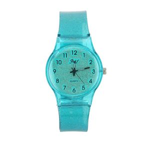 Moda coreana promoción Simple relojes de cuarzo para mujer personalidad Casual estudiante mujeres azul claro niñas reloj al por mayor