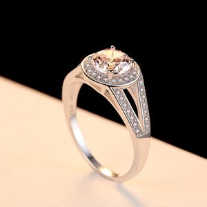 AAA Zircon Ring S925 STERLING Silver Full Diamond Super Sparkling Brand Anneau de mariage Party Bride Luxury High End Ring Bijoux de la Saint-Valentin Gift Mother's Day Gift Spc