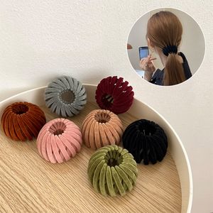 Coreano fita bola hairpin ornamentos pássaro ninho laço de cabelo preguiçoso placa laços de cabelo alto rabo de cavalo fixo garra clipe 1484