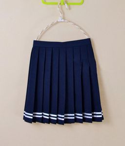 Uniforme escolar coreano para niñas Falda plisada Cosplay Linda falda japonesa para estudiantes de secundaria cintura alta 4XL Mini falda azul marino 8128973