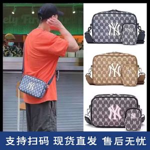 Version coréenne Sac photo en denim Petit sac carré Sac mère NY Yankees Old Flower Trend Brand Sac à bandoulière pour hommes et femmes