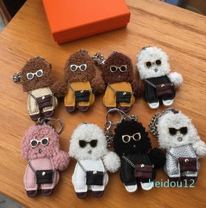 Version coréenne du petit sac en peluche créatif et mignon, pendentif, ornements, porte-clés de voiture, cadeaux d'amoureux de chiens en peluche faits à la main
