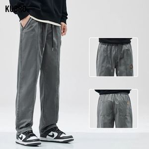 Kubro Harajuku Jóvenes Jóvenes de carga informal Moda de primavera Pantalones heterosexuales Hombres elásticos Belty Hip Hop Pant 240329