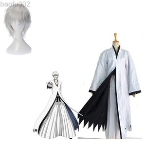 Kurosaki Ichigo Cosplay Come Bleach Die Dad White Ichigo Wig Anime Zapatos de paja y accesorios de máscara Regalos de Halloween Adulto L220802