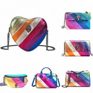 Kurt Geiger Handbag Heart Rainbow Bag Luxurys Tote Tote Femme Purs à bandoulière en cuir Mens Mens Shopper Crossbody Crayt Travel Sier Ch L6R1 #