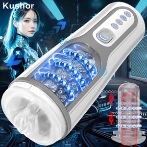 Kushor Automatic masturbator masturbateur 3d Vagina Masturbation Cup Telescopic Rotation Sex Toys for Men Products Adult 18 240423