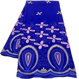 KY-5078 Coton Coton Broidered Swiss Voile Lace Fabric Robes d'anniversaire décoratifs pour femmes Banquet Party Dernier 5 yards africain en vente Summer et Automne 2023
