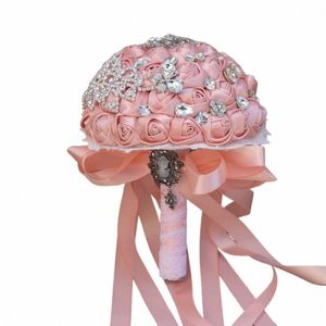 Kyunovia Vintage broche Bouquet dentelle poignée Bouquets de mariée accessoires de mariage broches Bouquet cristaux mariage Bouquet FE71 323e #