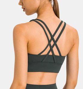 L-02 dos croisé Yoga soutien-gorge course Fitness rembourré sport débardeurs vêtements de sport femmes sous-vêtements entraînement exercice porter