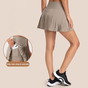 L-383 jupes doublées en tissu refroidi à l'eau doublure intégrée Cool jupes plissées en mélange de coton jupes pantalons de survêtement à trois points jupe