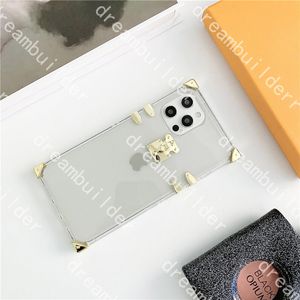 L 4 Couleurs de mode de mode de créateur pour iPhone Pro Max 15 plus 15pro 13 14 Pro Max Clear TPU Case de choc à l'amortisseur